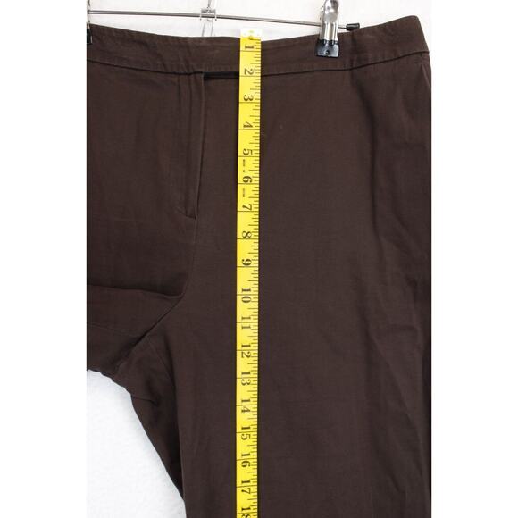 Talbots Stretch Wide Leg Pants Women 12 Brown Office‎ Wear Flat Front Pockets - Picture 5 of 11